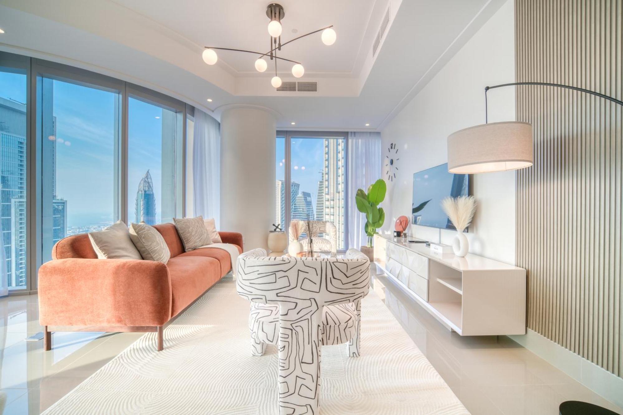 Downtown Luxury - Stunning Burj Khalifa & Sea View - 5 Minutes Walk To Mall Апартаменты Дубай